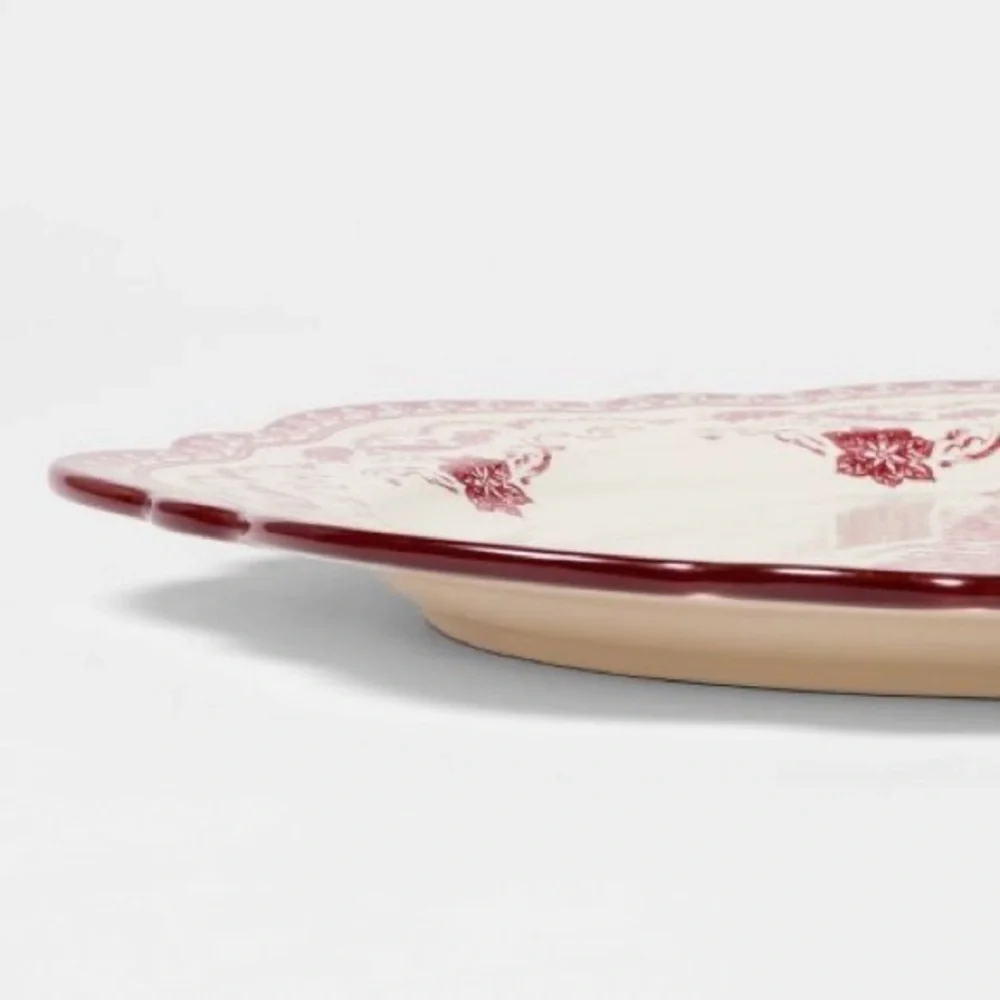 Stoneware Serve Platter Red Pattern - Threshold designed with Studio McGee